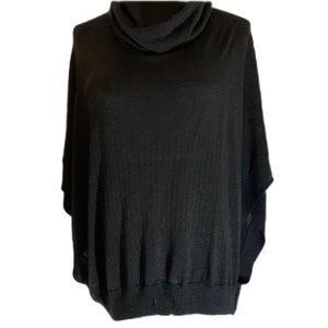 Ashley Stewart | Plus Size Blouse | Black | Cowl Neck | Batwing | SZ 20